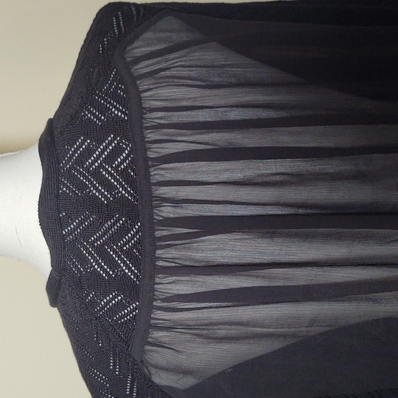 Madison Women's Black Cardigan with Sheer Back - Picture 7 of 8